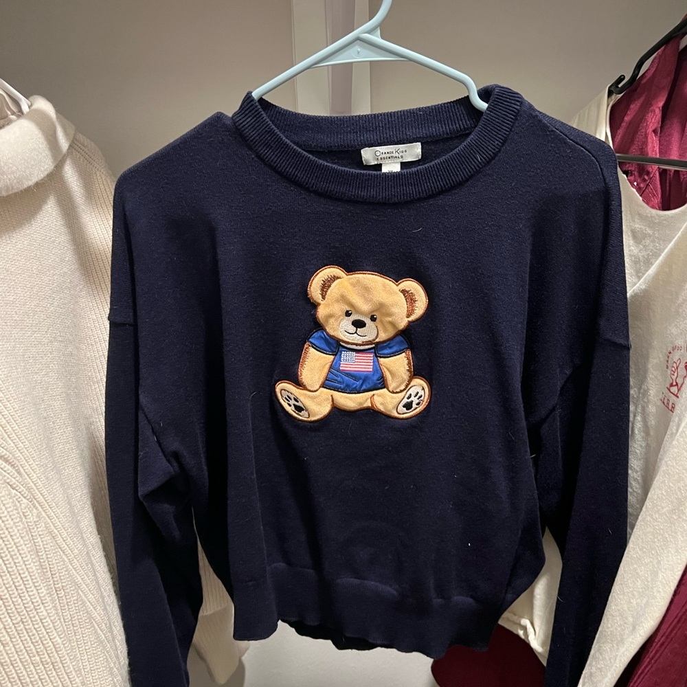 Orange Kiss Essentials Women's Navy Crew Neck Sweater